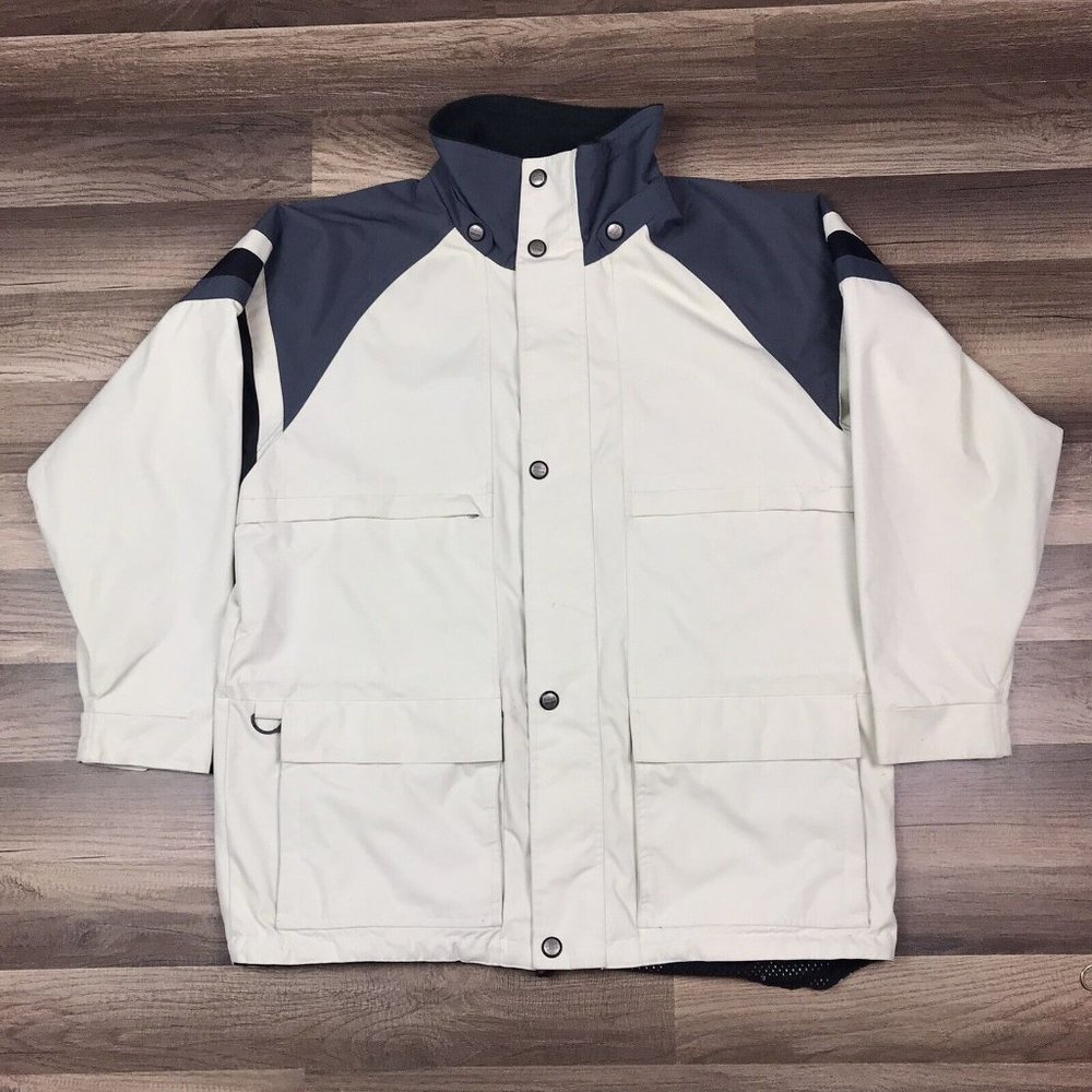 Vintage Powderhorn Jacket Tan Gray Full Zip Mesh Lined Men's Size Medium